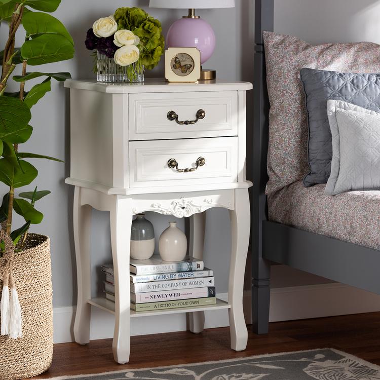 Baxton Studio Gabrielle French Country 2 Drawer Nightstand