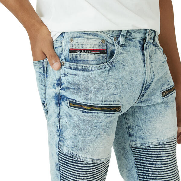 Young Mens Akademiks 5-Pocket Moto Denim Jeans