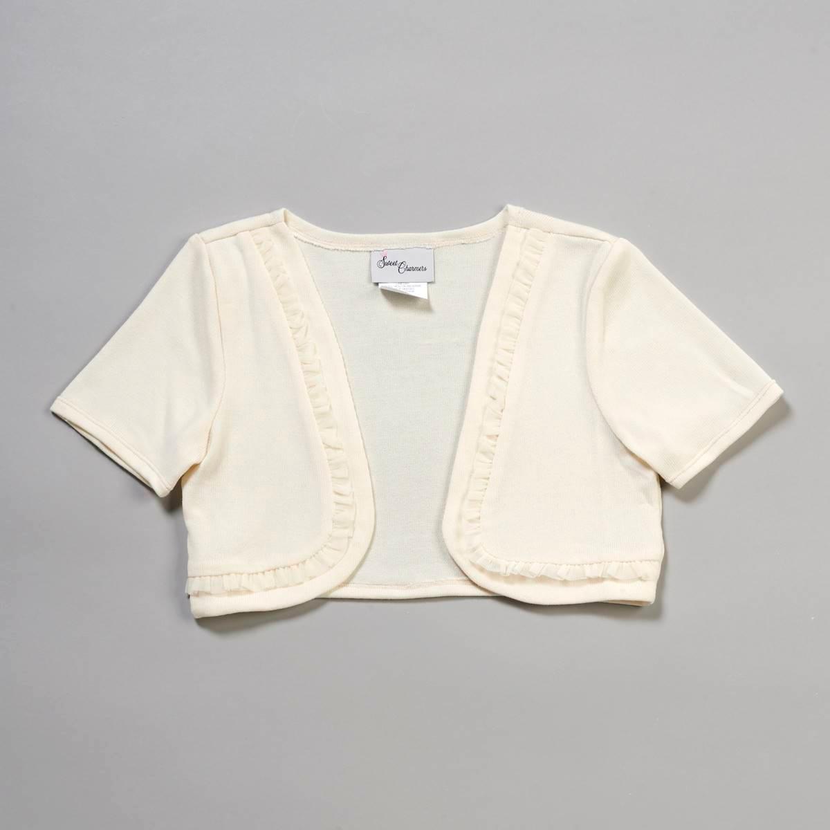 Girls (7-16) Sweet Charmers Short Sleeve Ruffle Mesh Trim...