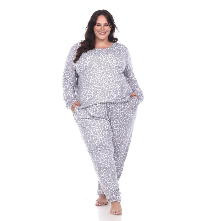 Plus Size White Mark 2pc. Leopard Pajama Set