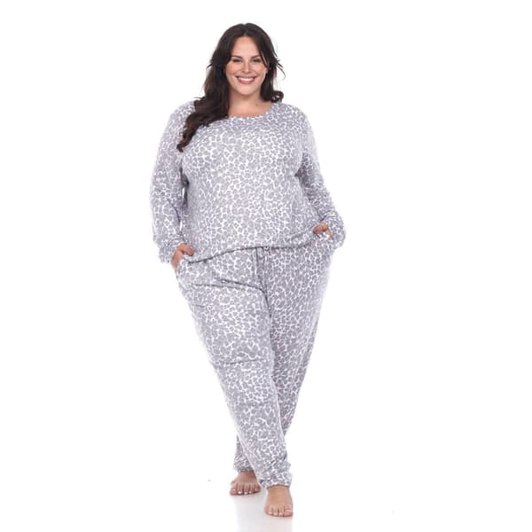 Plus Size White Mark 2pc. Leopard Pajama Set