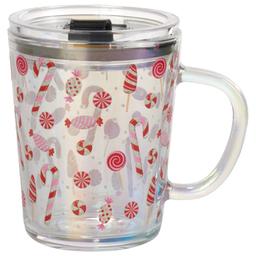 Home Essentials Christmas Peppermint Mug with Lid