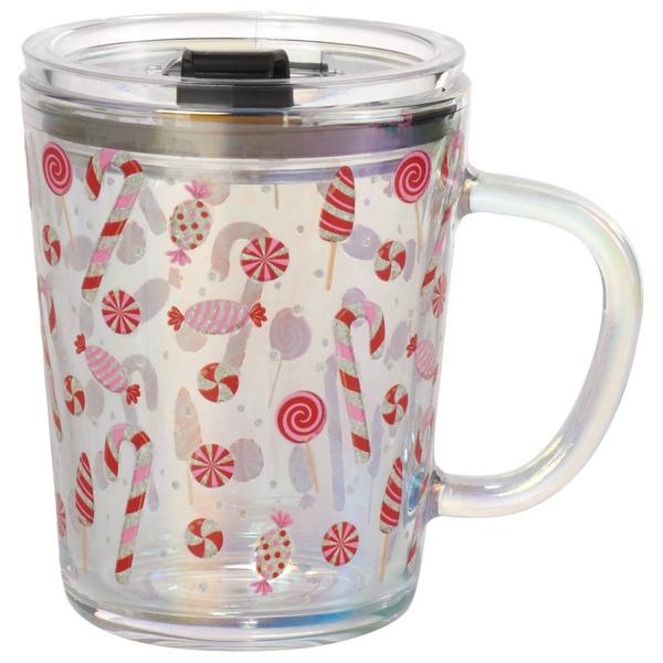 Home Essentials Christmas Peppermint Mug with Lid - image 