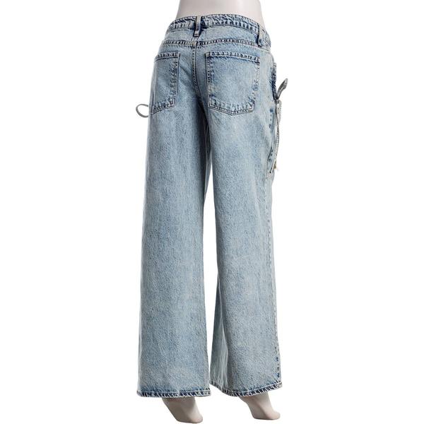 Juniors YMI® Mid Rise Cinch Bow Wide Leg Jeans