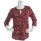 Womens Cure 3/4 Sleeve Roll Tab Vintage Floral Crepe Blouse - image 1