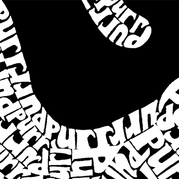 Womens LA Pop Art Stretching Cat Word Art Crew Neck Sweatshirt