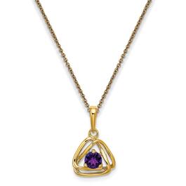Gemstone Classics&#40;tm&#41; 14kt. Yellow Gold Amethyst Pendant Necklace