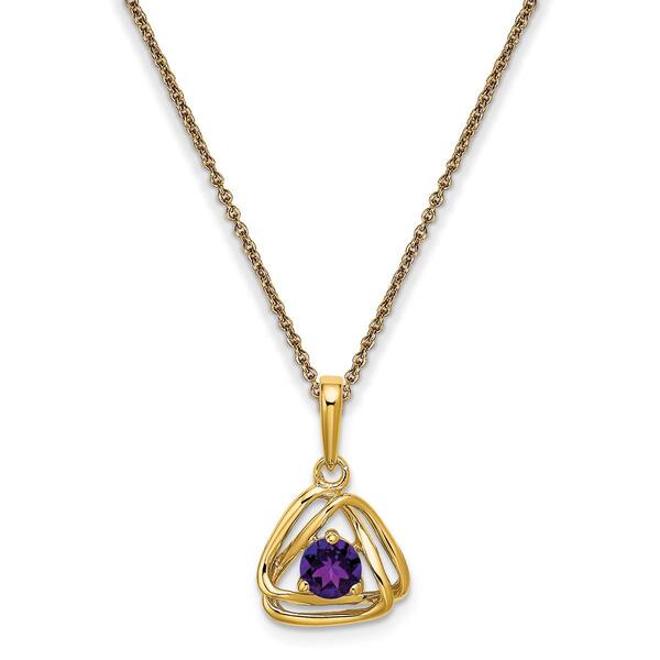 Gemstone Classics&#40;tm&#41; 14kt. Yellow Gold Amethyst Pendant Necklace - image 