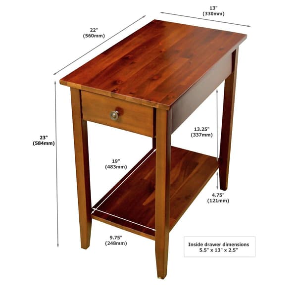 Casual Contemporary Living 2-Tier Acacia End Table with Drawer