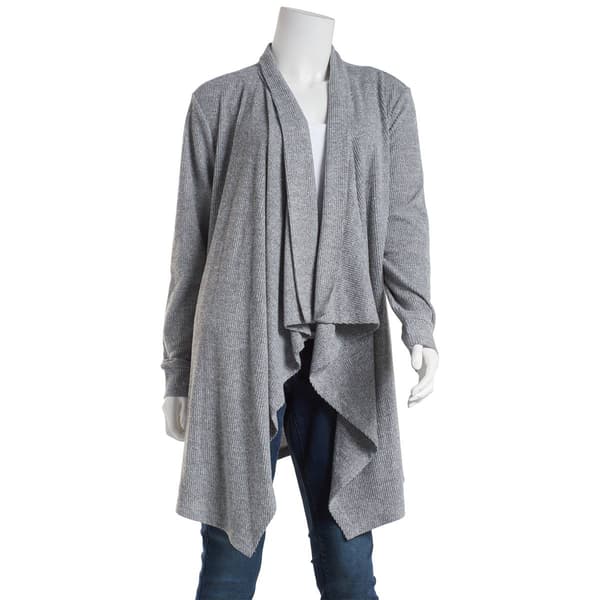 Womens New York Laundry Roll Tab Sleeve  Drape Front Cardigan - image 