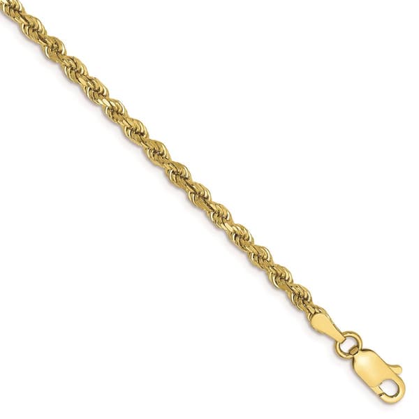 Gold Classics&#40;tm&#41; 10kt 2.75mm Diamond-cut Rope Chain Bracelet - image 