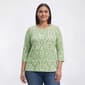 Plus Size Emily Daniels 3/4 Sleeve Scroll Tonal Jacquard Tee - image 1