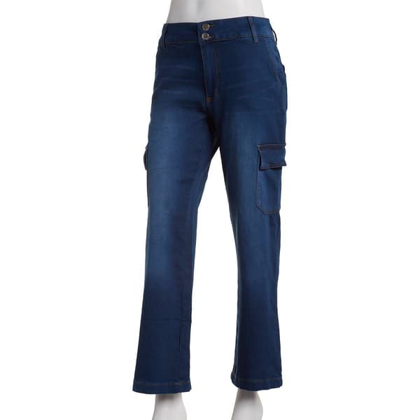 Womens Tahari Seta Silk Mid-Rise Cargo Pocket Jeans - image 