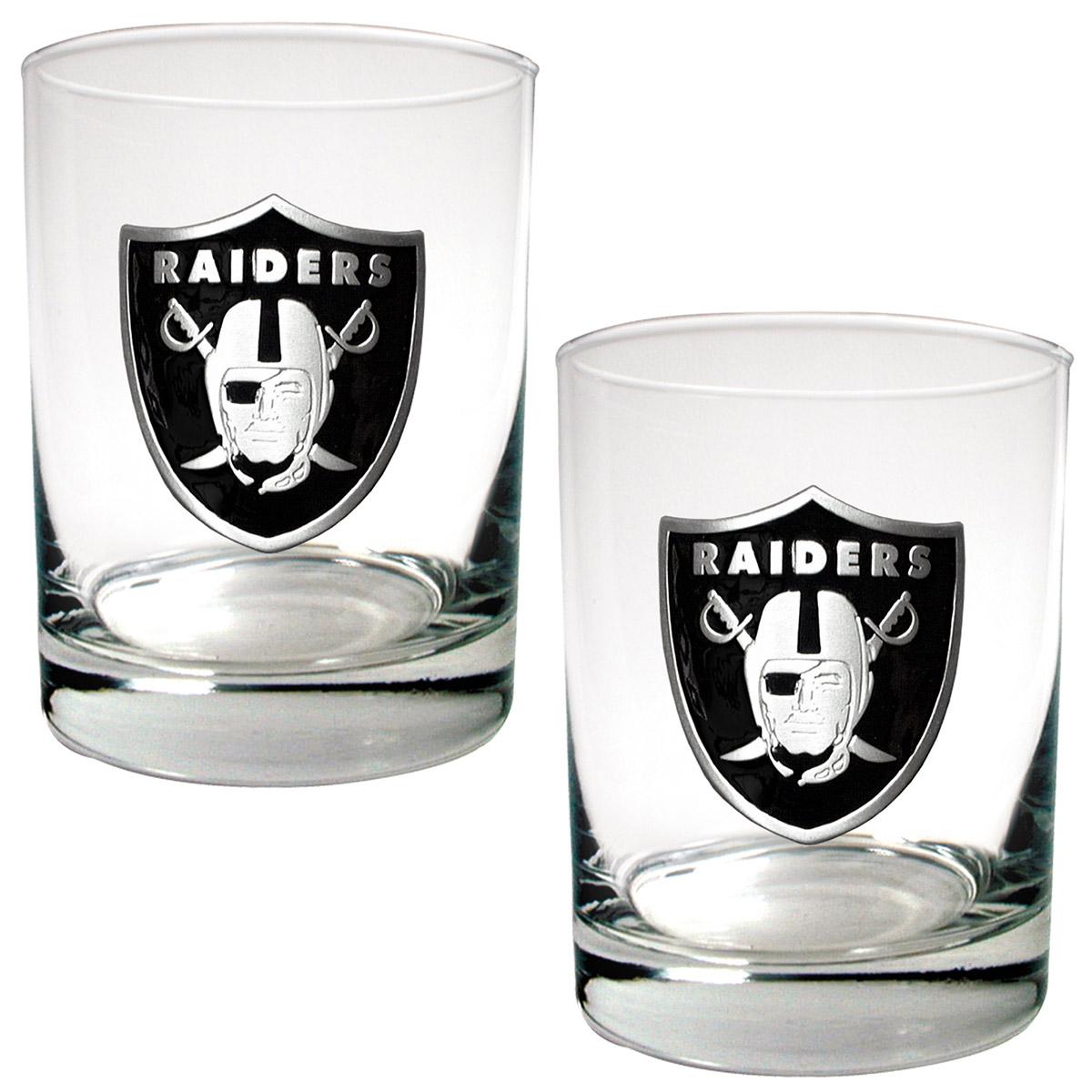 Great American Products Las Vegas Raiders 2pc. 14oz. Glass Set