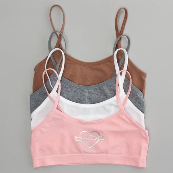 Girls (7-16) Bebe 4pk. Solid Heart Logo Seamless Bralettes - image 