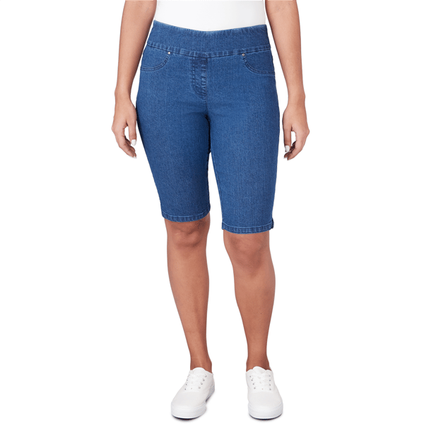 Plus Size Ruby Rd. Key Items Denim Extra Stretch Pull On Short - image 