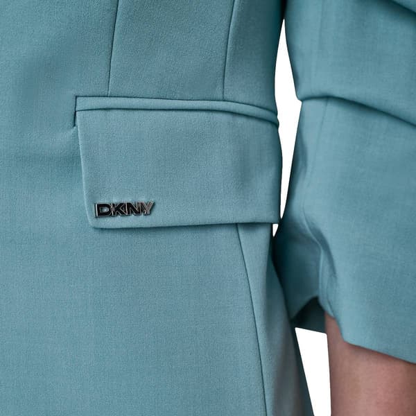 Womens DKNY 3/4 Sleeve One Button Flap Pocket Blazer