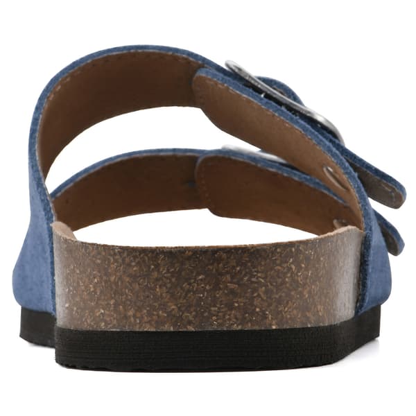 Womens White Mountain Helga Suede Footbed Slide Sandals