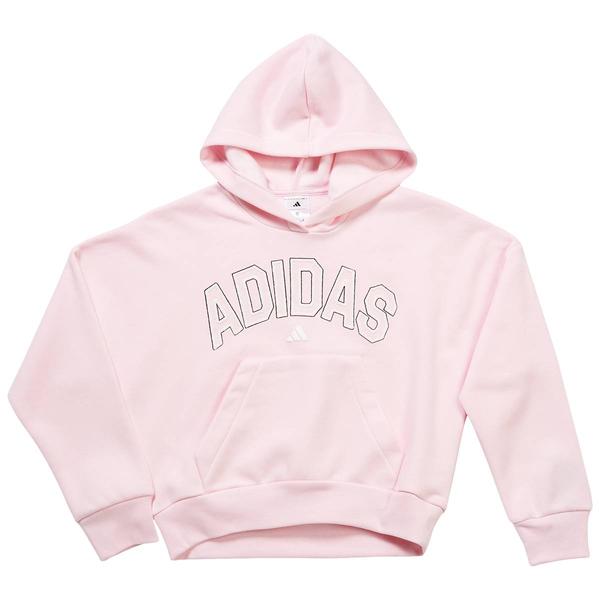 Girls (7-16) adidas® Arched Text Kangaroo Pocket Hoodie - Pink