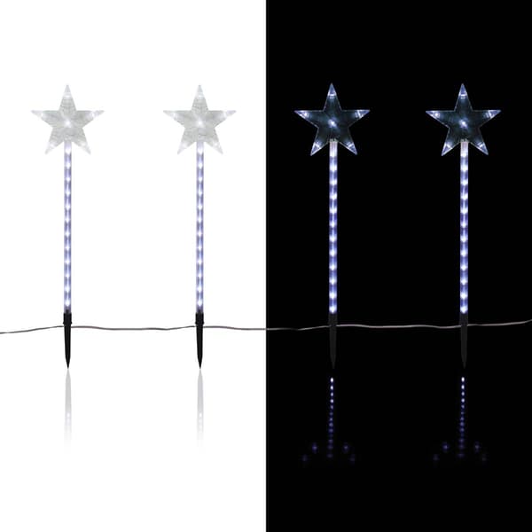 Alpine LED Shooting Star Garden Stakes - Set of 4