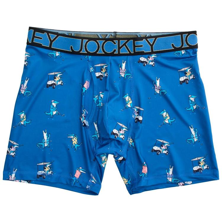 Mens Jockey(R) Golfing Crocodiles Hanging Boxer Briefs - Blue