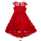 Girls (7-16) Rare Editions Glitter Mesh High Low Rose Dress - image 2