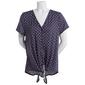Womens C''est La Vie Short Sleeve Daisy Button Tie Front Blouse - image 1