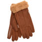 Womens Isotoner Microsuede Faux Fur Cuff Gloves - image 1
