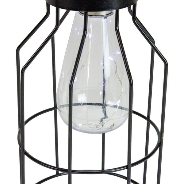 Northlight Seasonal 9.5in. Outdoor Geometric Edison Solar Lantern
