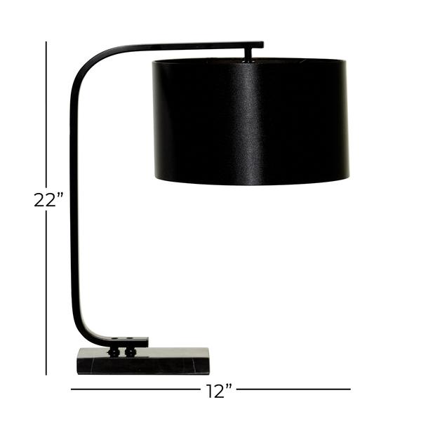 9th & Pike® Black Metal Traditional Table Lamp with Fabric Shade