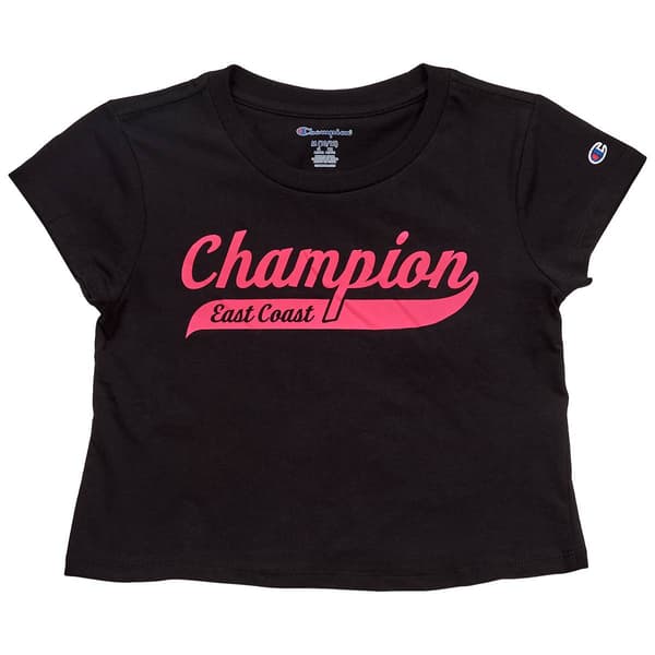 Girls (7-16) Champion(R) Short Sleeve Baby Tee - Black - image 