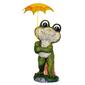 Alpine Smiling Frog w/ Yellow Umbrella Statue - image 1
