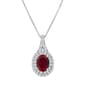 Gemstone Classics(tm) Sterling Silver Created Ruby Halo Pendant - image 1