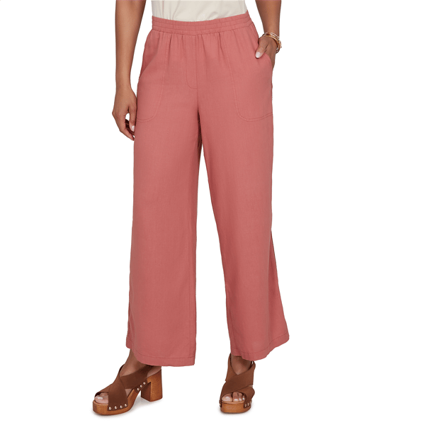 Womens Ruby Rd. Sedona Escape Lace Trim Pull On Wide Leg Pants