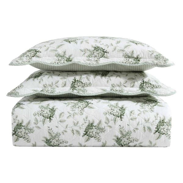 Laura Ashley Portland Floral Cotton Reversible Quilt Set