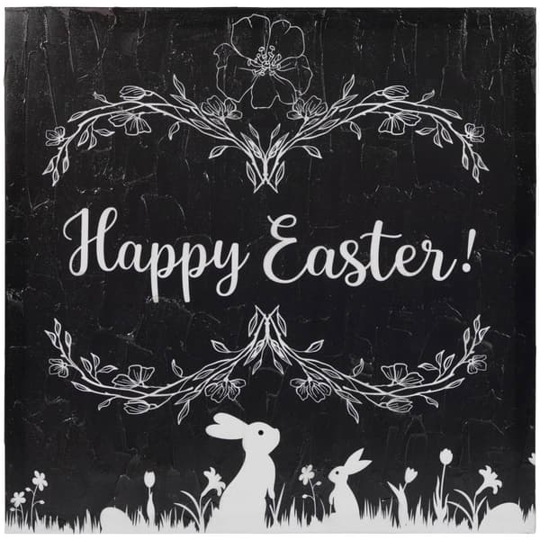 Northlight Seasonal Happy Easter Bunnies Canvas Wall Art - image 