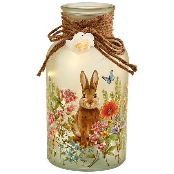 Transpac Bunny & Flowers LED Lantern - image 