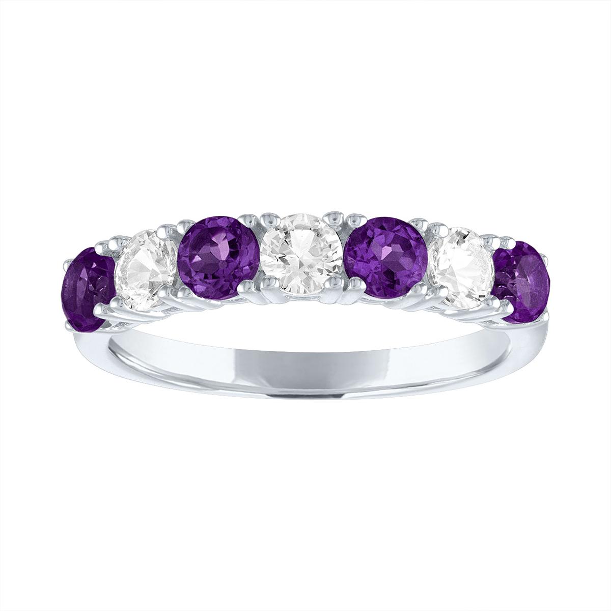 Gemstone Classics™ Genuine Amythest & White Sapphire Band...