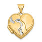 Gold Classics(tm) 14kt. Gold & Rhodium 15mm Heart Footprints Locket - image 1