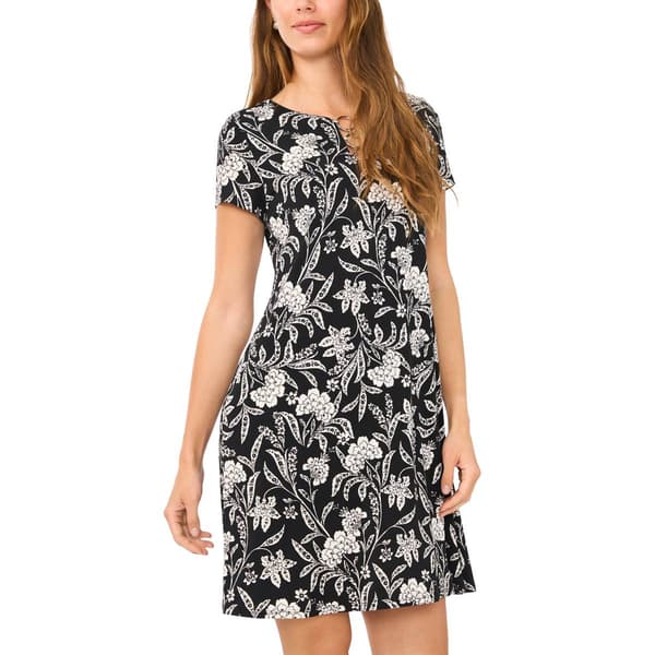 Womens MSK Short Sleeve Print Ity Three Ring Dress - image 