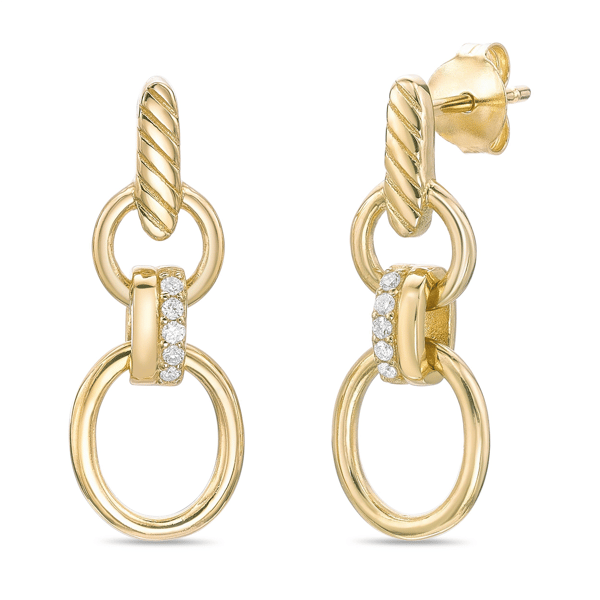 Brilliant Grown Gold-Plated Lab-Grown Diamond Link Drop Earrings