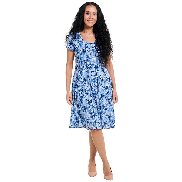 Plus Size Sami & Jo Short Sleeve Abstract A-Line Dress - image 