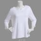 Womens Hasting & Smith 3/4 Sleeve Split Neck Faux Button Tee - image 3