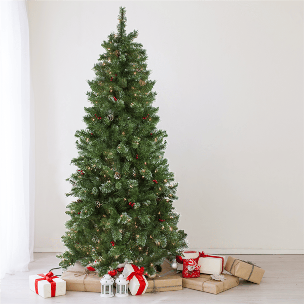 Northlight 7.5ft. Pre-Lit Mixed Pine Glittered Christmas Tree