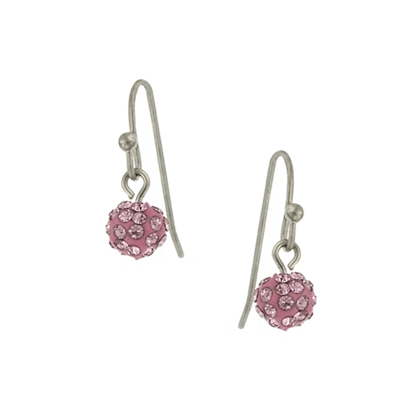1928 Jewelry Pave 6mm Drop Earrings - image 
