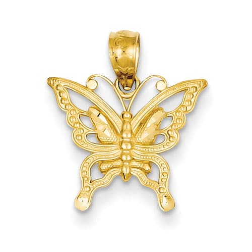 Gold Classics™ 14kt. Diamond Cut Butterfly Pendant