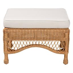 bali & pari Brooklyn Bohemian Honey Rattan Ottoman Stool