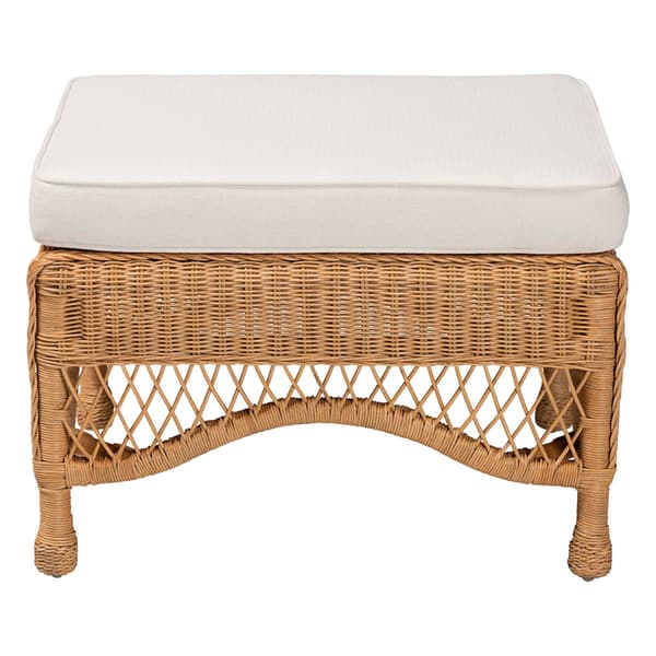 bali & pari Brooklyn Bohemian Honey Rattan Ottoman Stool