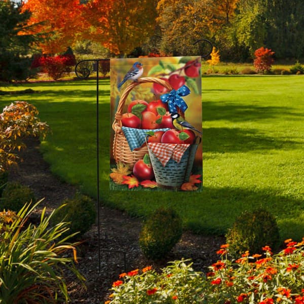 Briarwood Lane Harvest Apple Basket Garden Flag