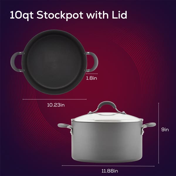 Circulon&#174; Radiance 10qt. Hard-Anodized Non-Stick Wide Stockpot